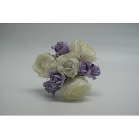 Bridal Wedding Posy with Ice Lilac roses and Ivory Peonies